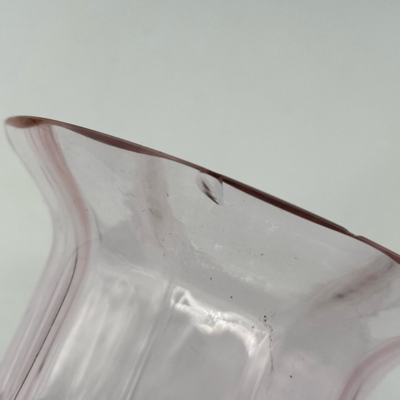 Fenton Accents 93s Tiffin Pale Pink Glass Vase Urn Style Tall Flower Fluted Vases